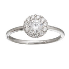 Halo Stack Band Engagement Ring.