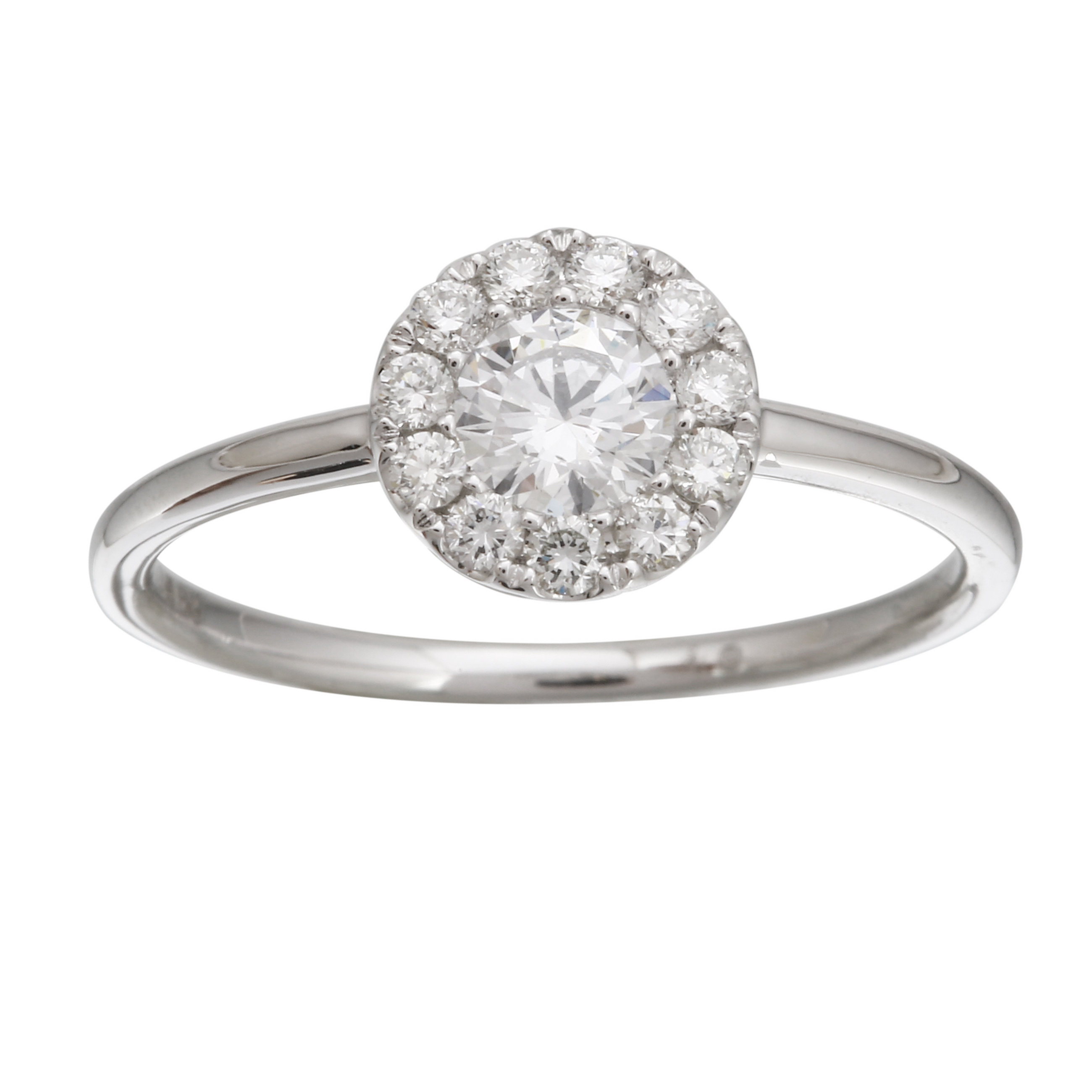 Halo Stack Band Engagement Ring.
