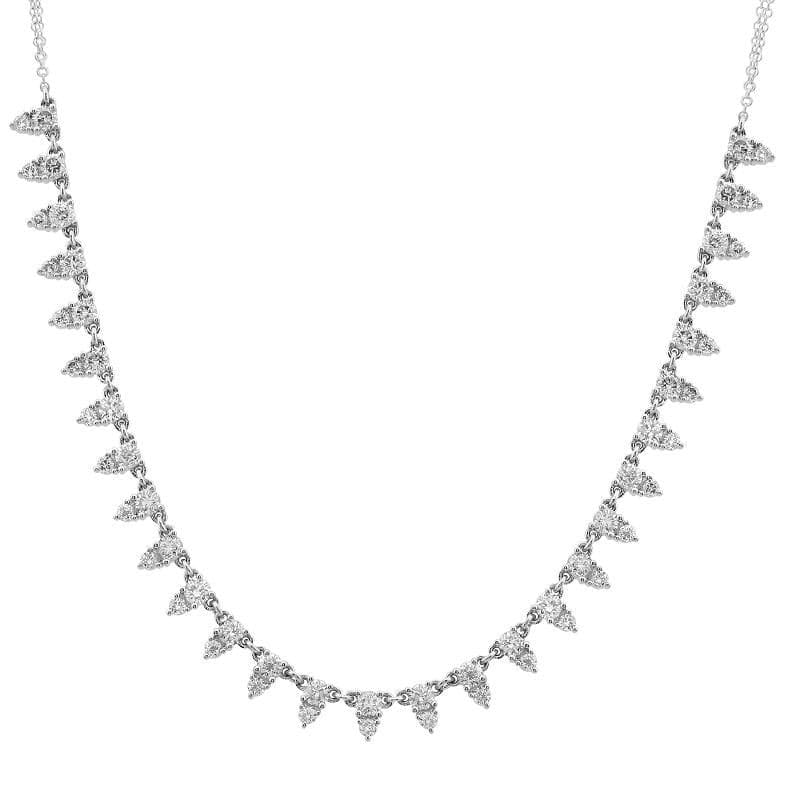 Illusion Pear Shape Diamond Double Chain Necklace.