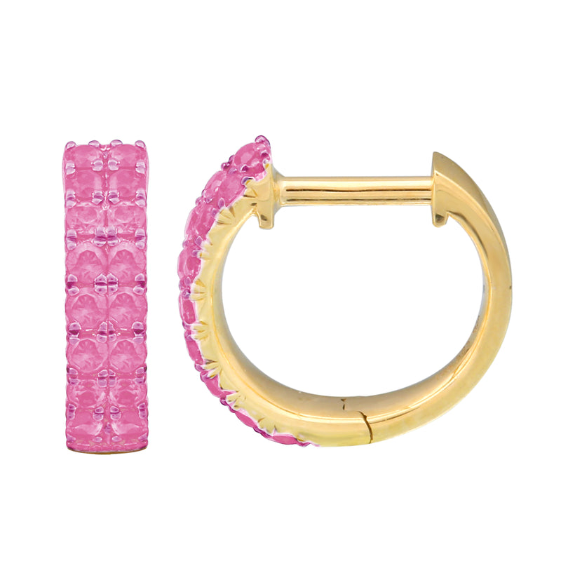 Pink Sapphire Hoops.