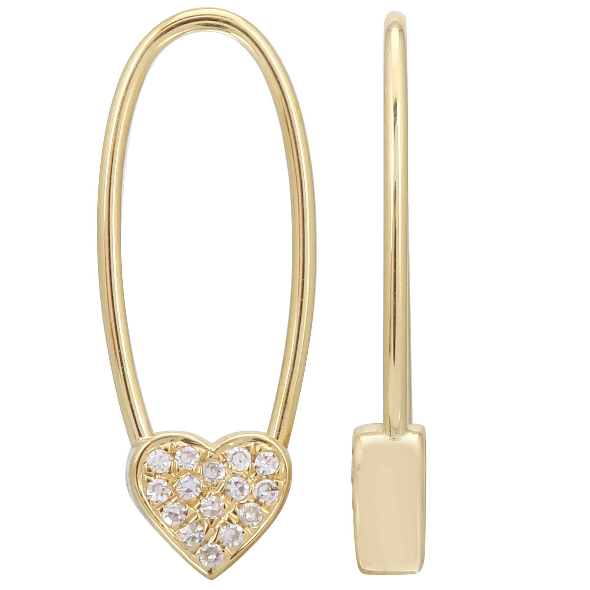 Heart Threader Drop Earrings.