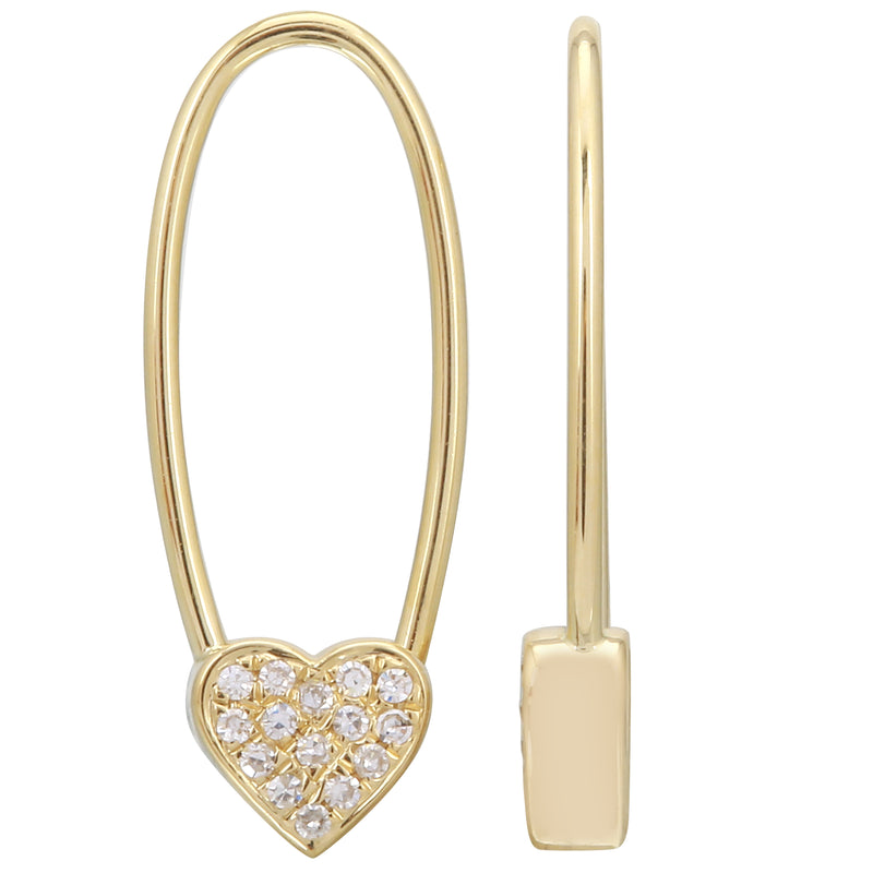 Heart Threader Drop Earrings.