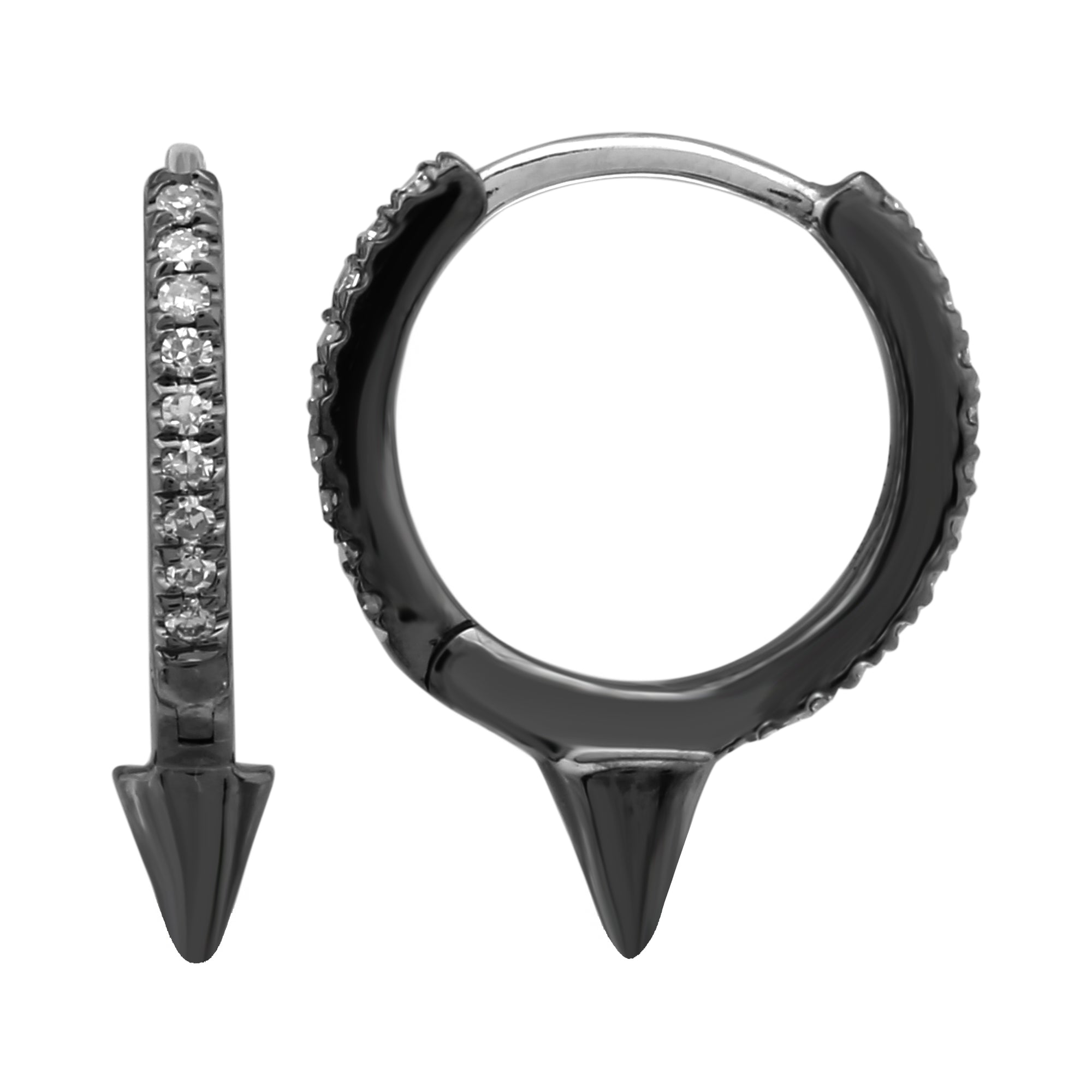 Black Spike Hoops.