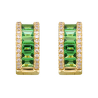 Wide Tsavorite Huggies.