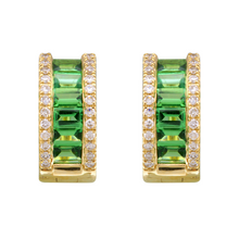 Wide Tsavorite Huggies.