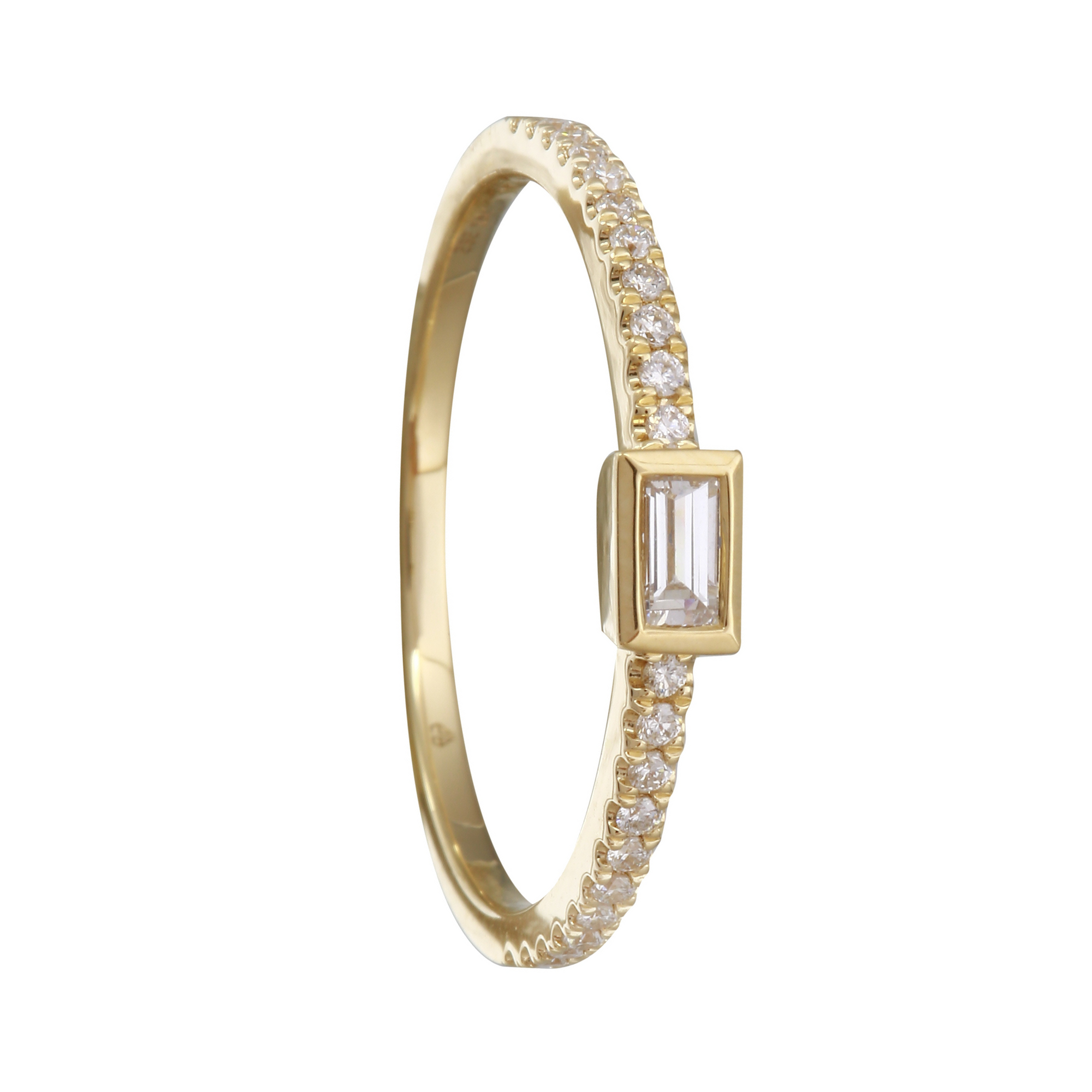 Solitaire Baguette Stack Ring.