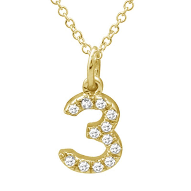 Number Pendant Necklace.