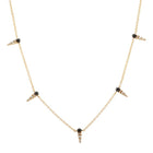 Black & White Diamond Tassel Strand Necklace.