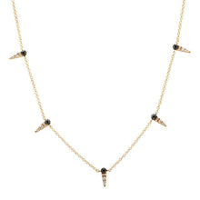 Black & White Diamond Tassel Strand Necklace.