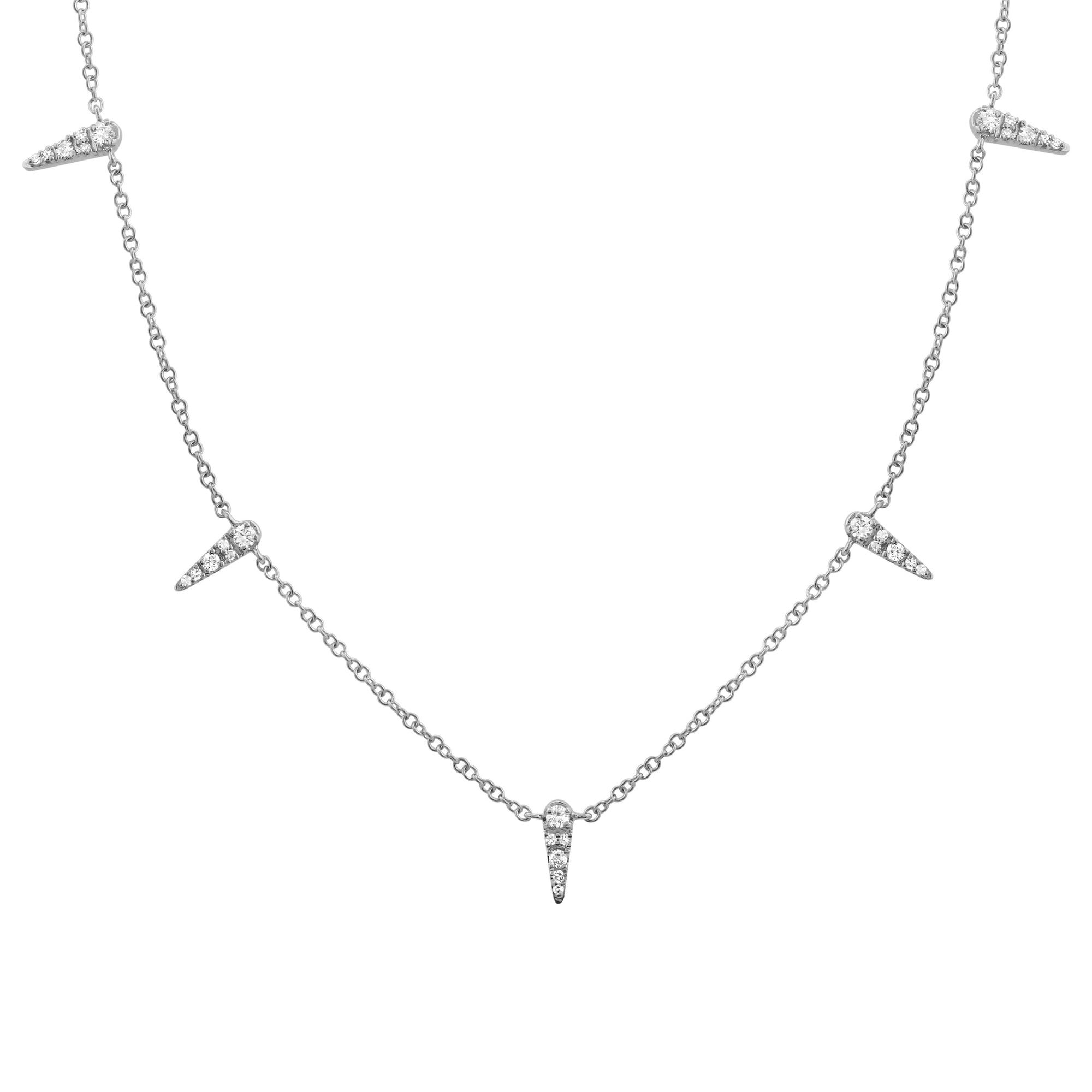 Black & White Diamond Tassel Strand Necklace.