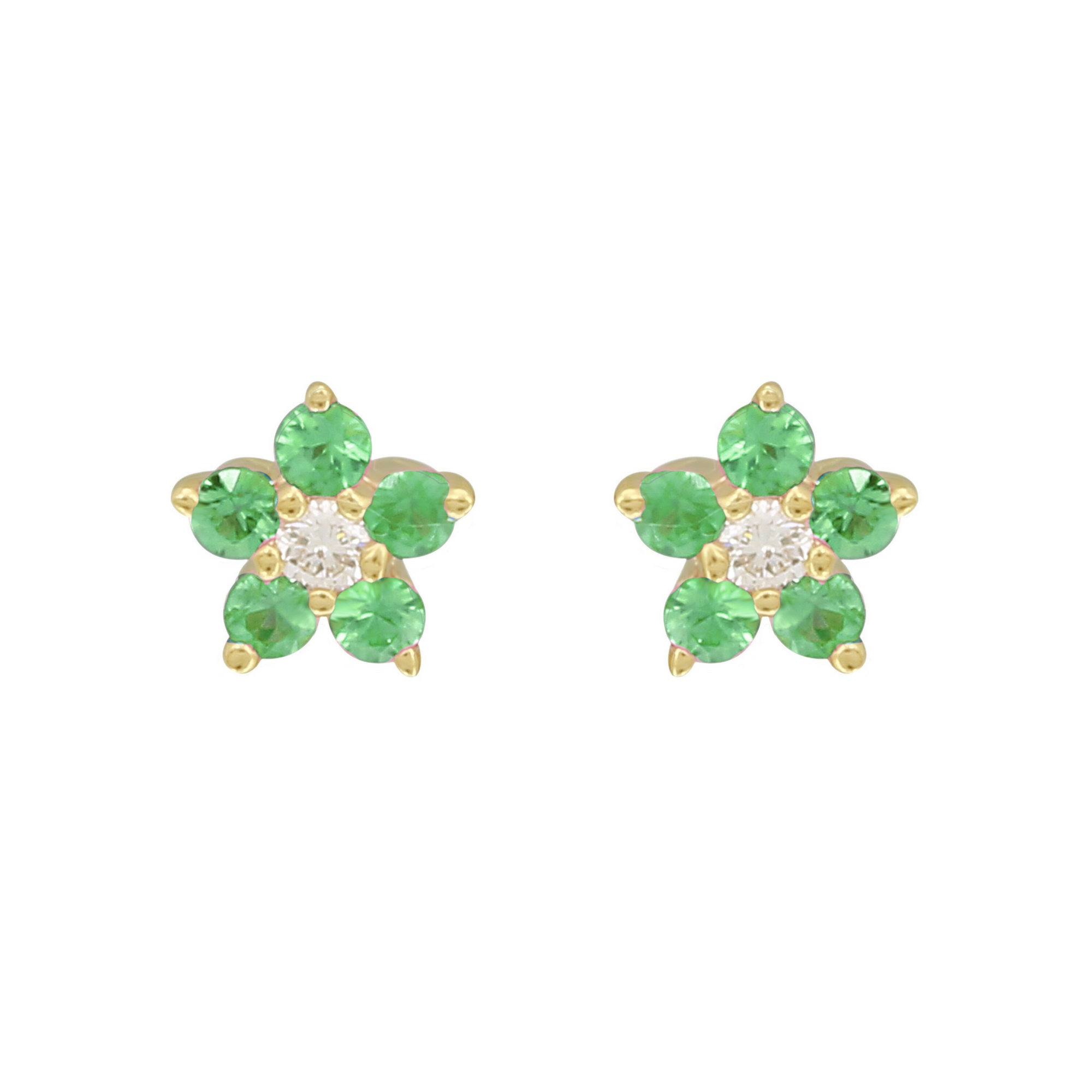 Gemstone Flower Studs.