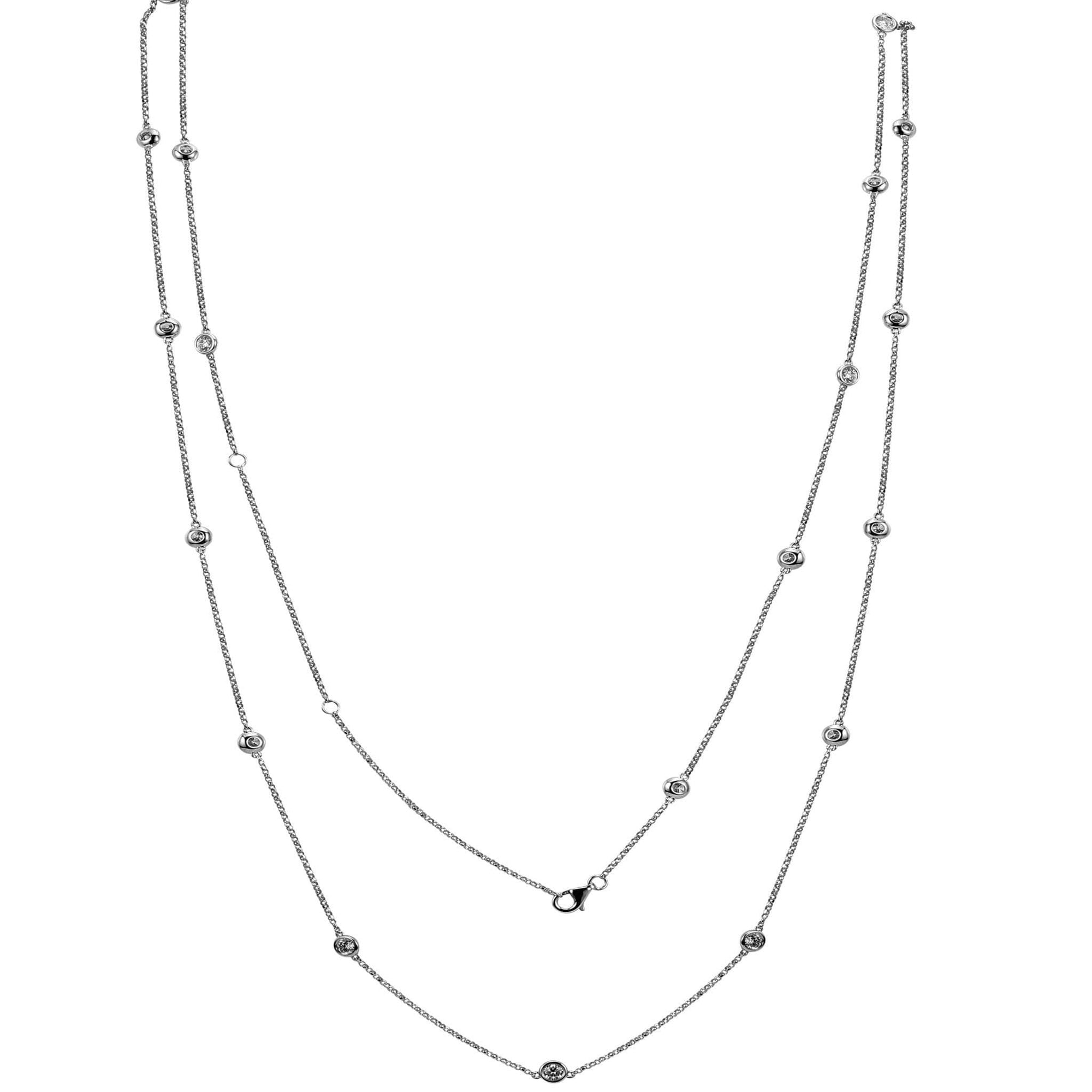 Extra Long Diamond Strand Necklace.