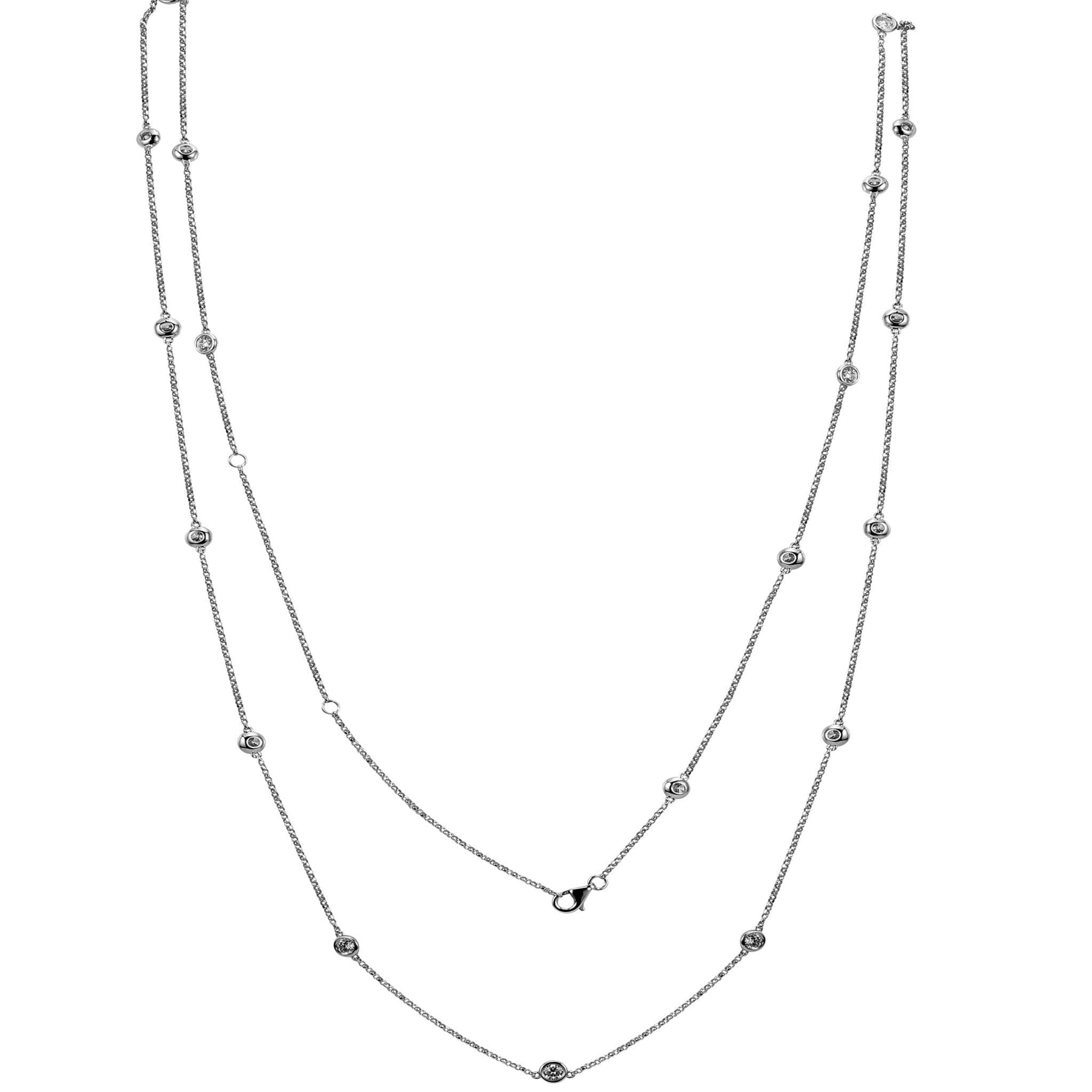 Extra Long Diamond Strand Necklace.