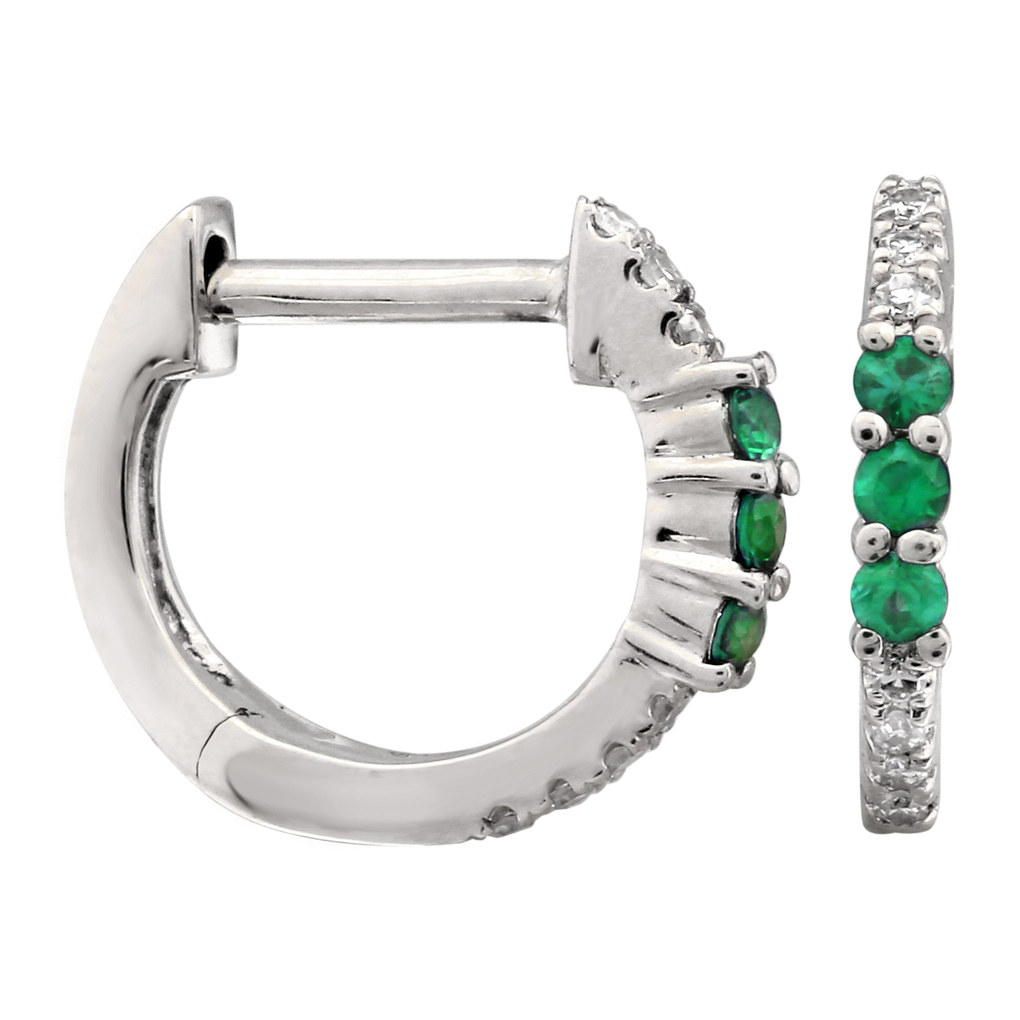 Green Tsavorite Huggies.