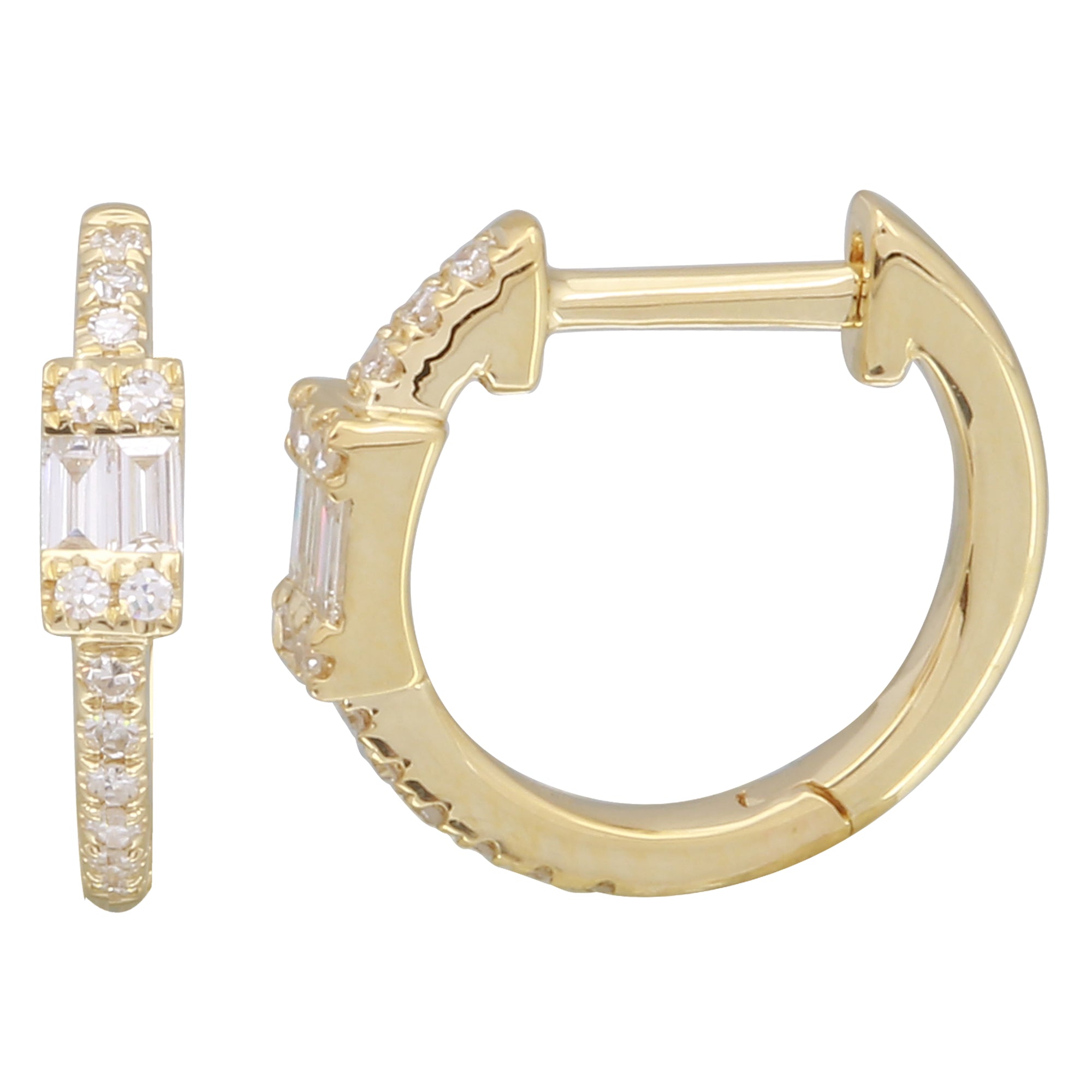 Diamond Studded Huggies.