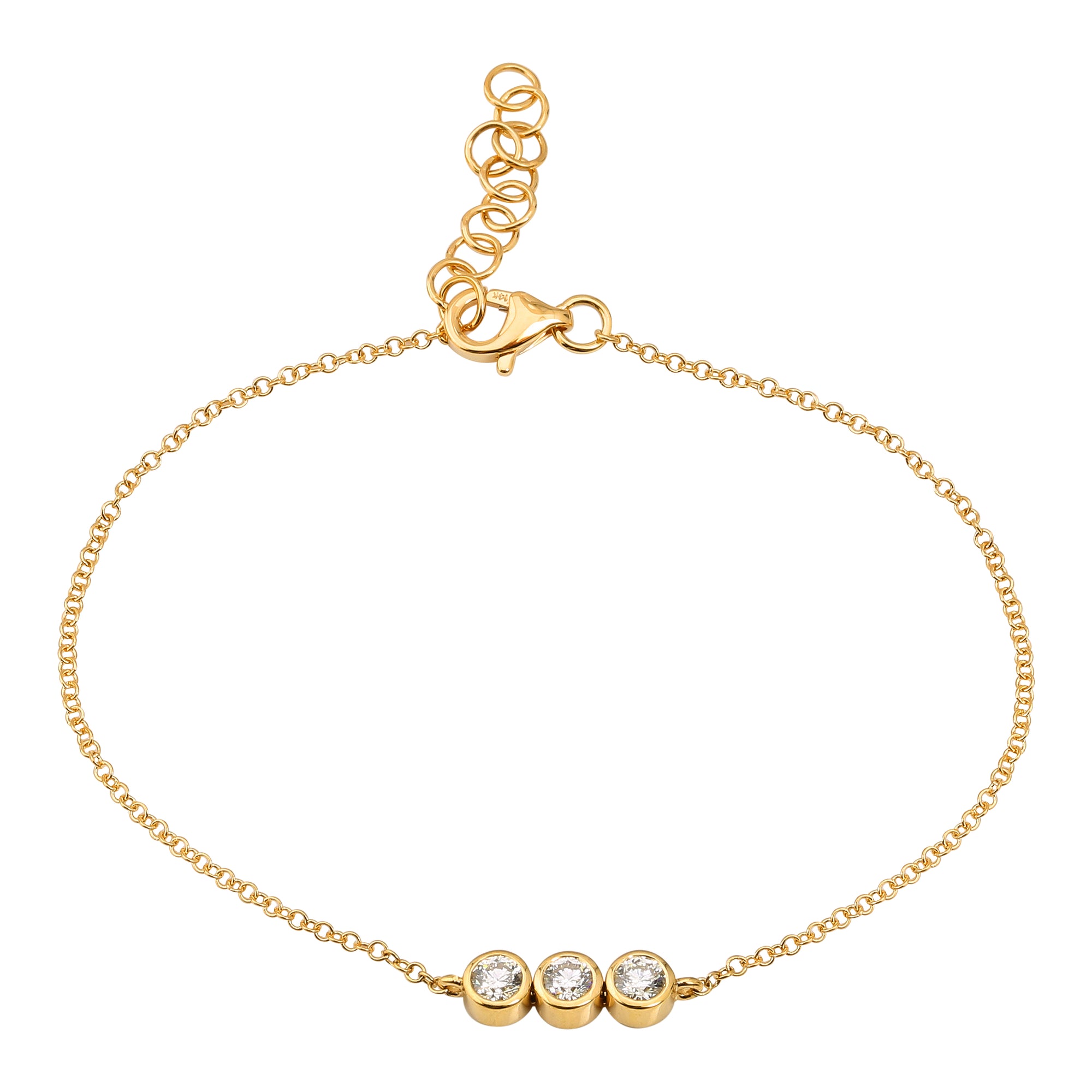 Linear Bezel Charm Link Bracelet.