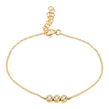 Linear Bezel Charm Link Bracelet.