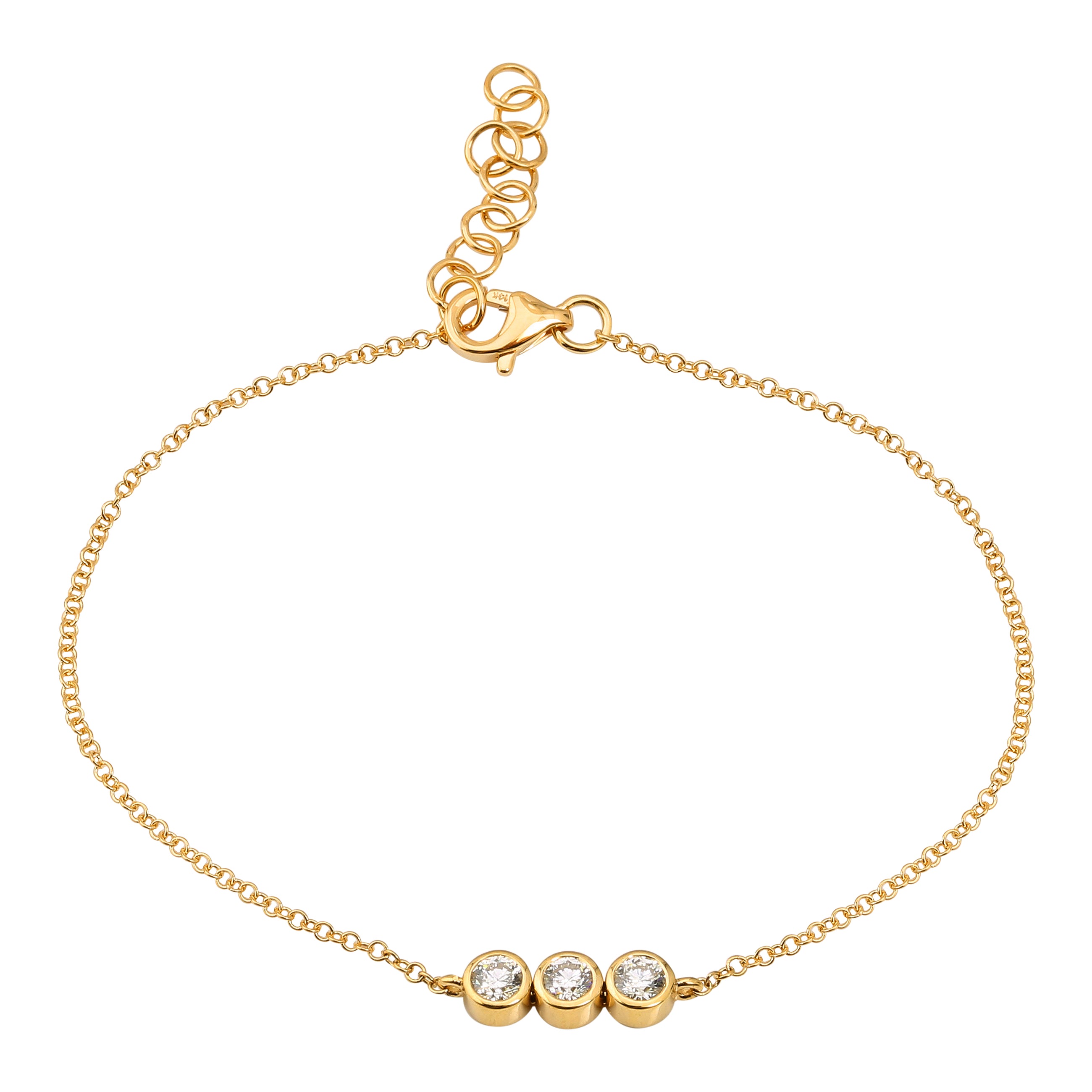 Linear Bezel Charm Link Bracelet.