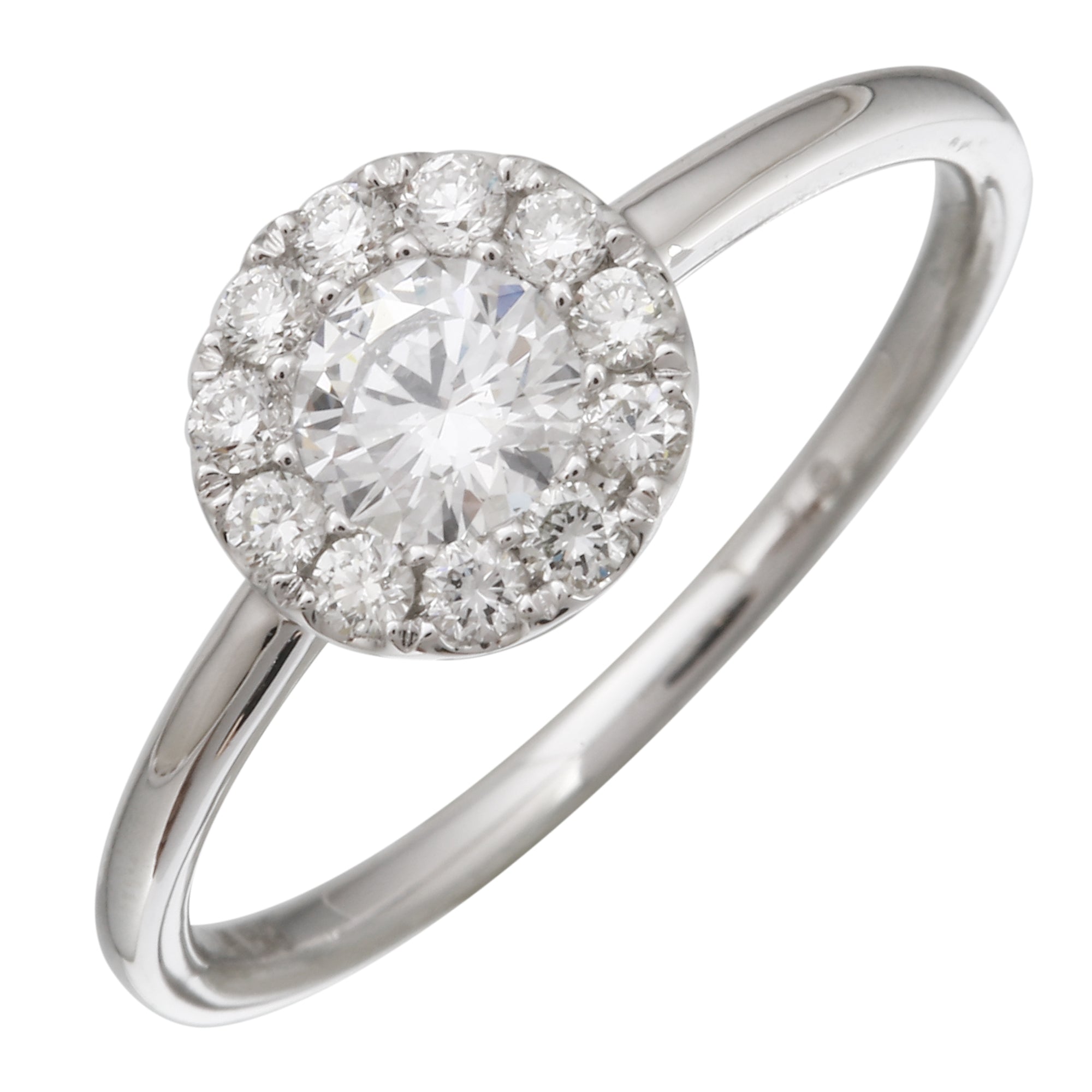 Halo Stack Band Engagement Ring.