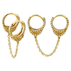 Diamond Double Handcuff Hoop Earring.