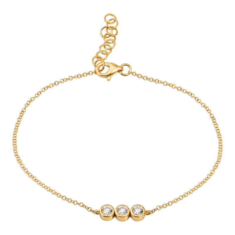 Linear Bezel Charm Link Bracelet.