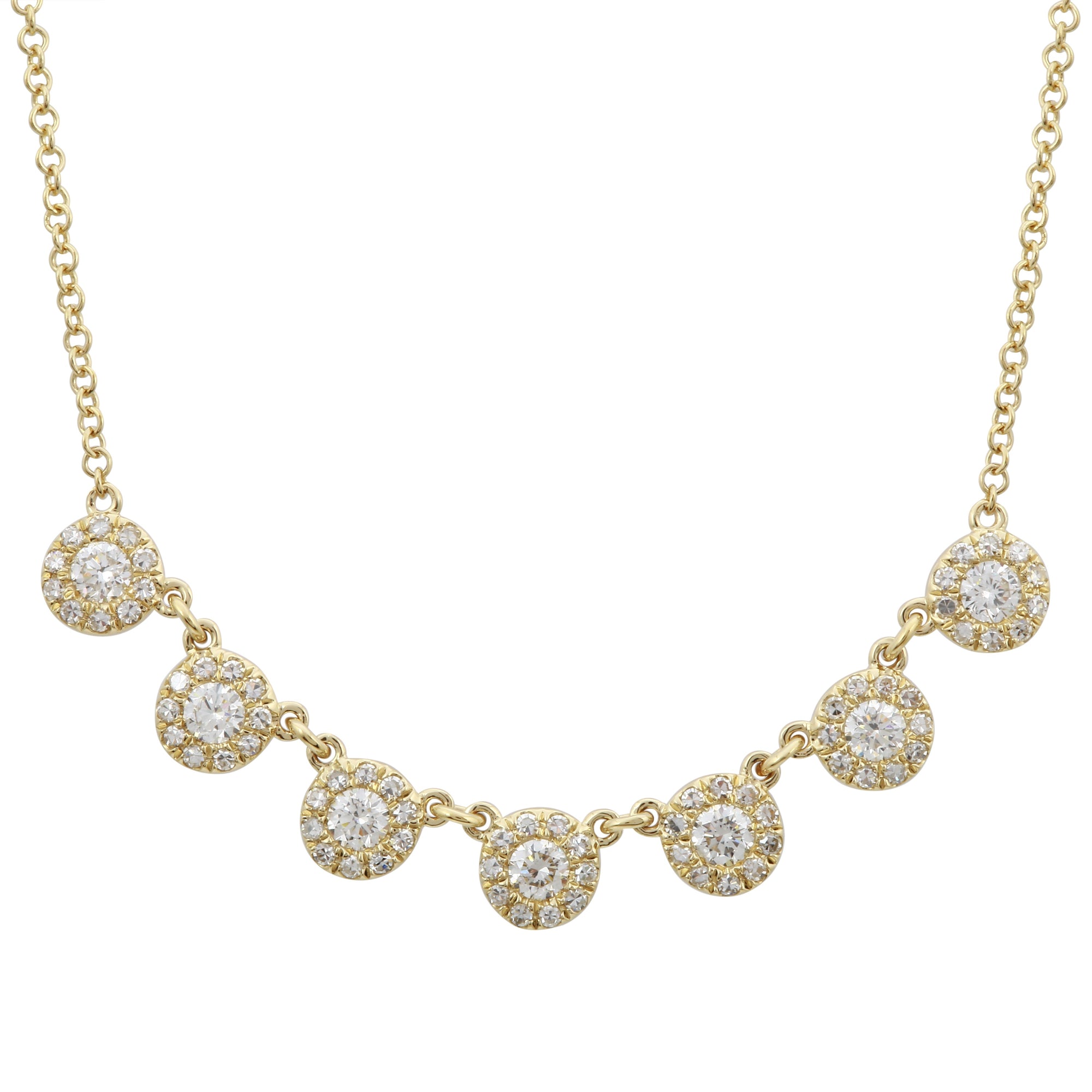 Diamond Halo Strand Necklace.