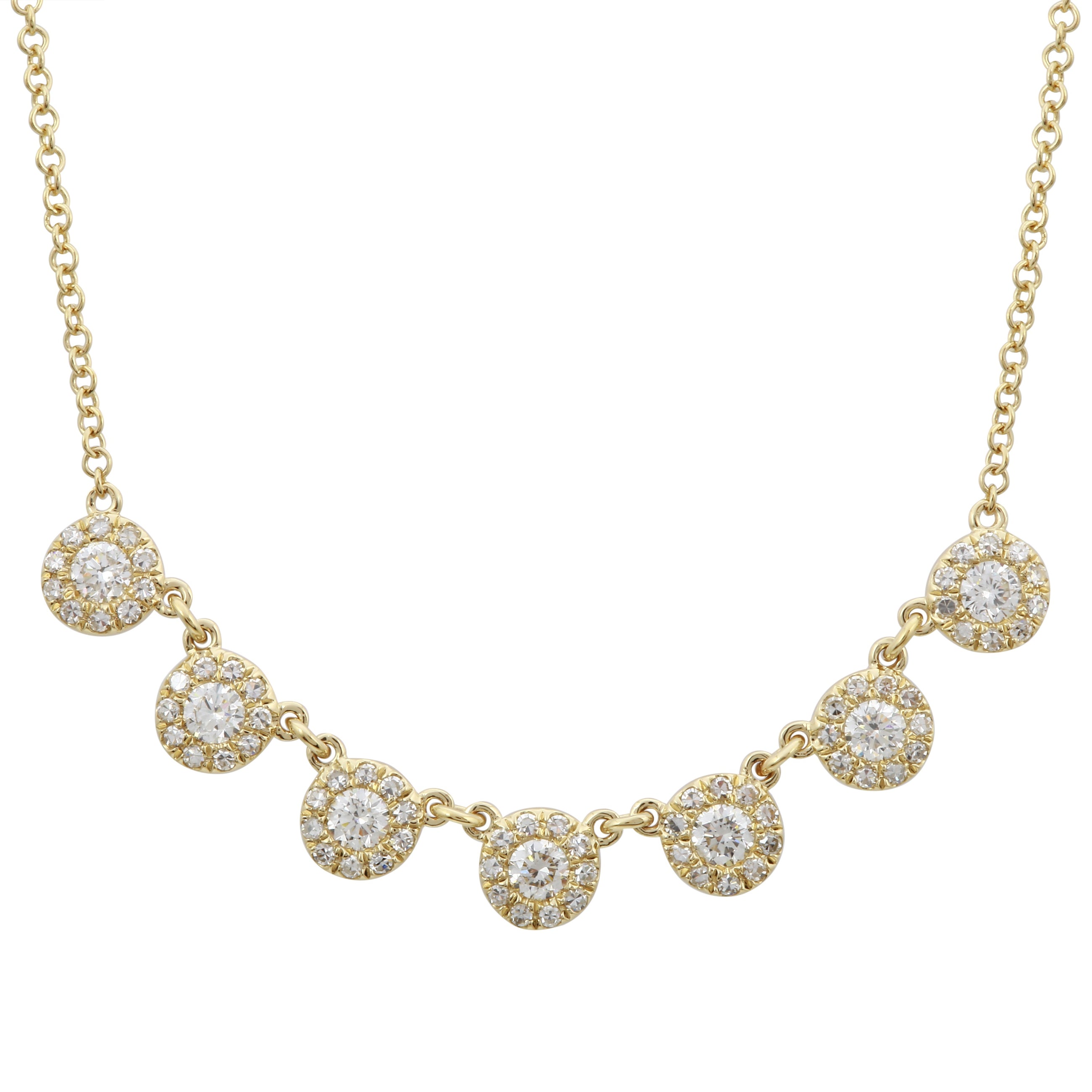 Diamond Halo Strand Necklace.