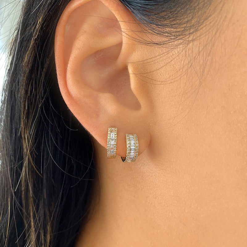 Diamond Lined Wide Huggies.