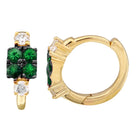 Gemstone Diamond Hoop Earrings.