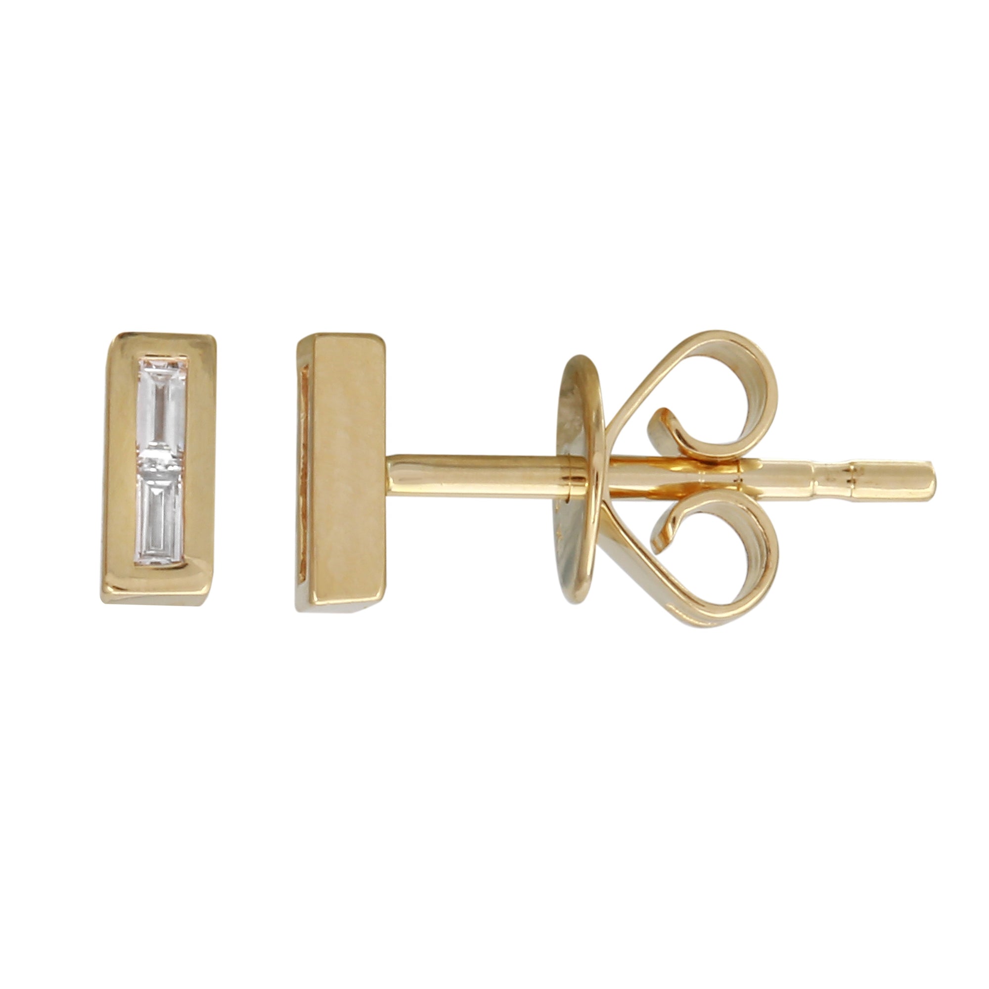 Mini Baguette Bar Earrings.