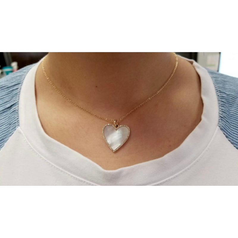 MOP Heart Pendant Necklace.
