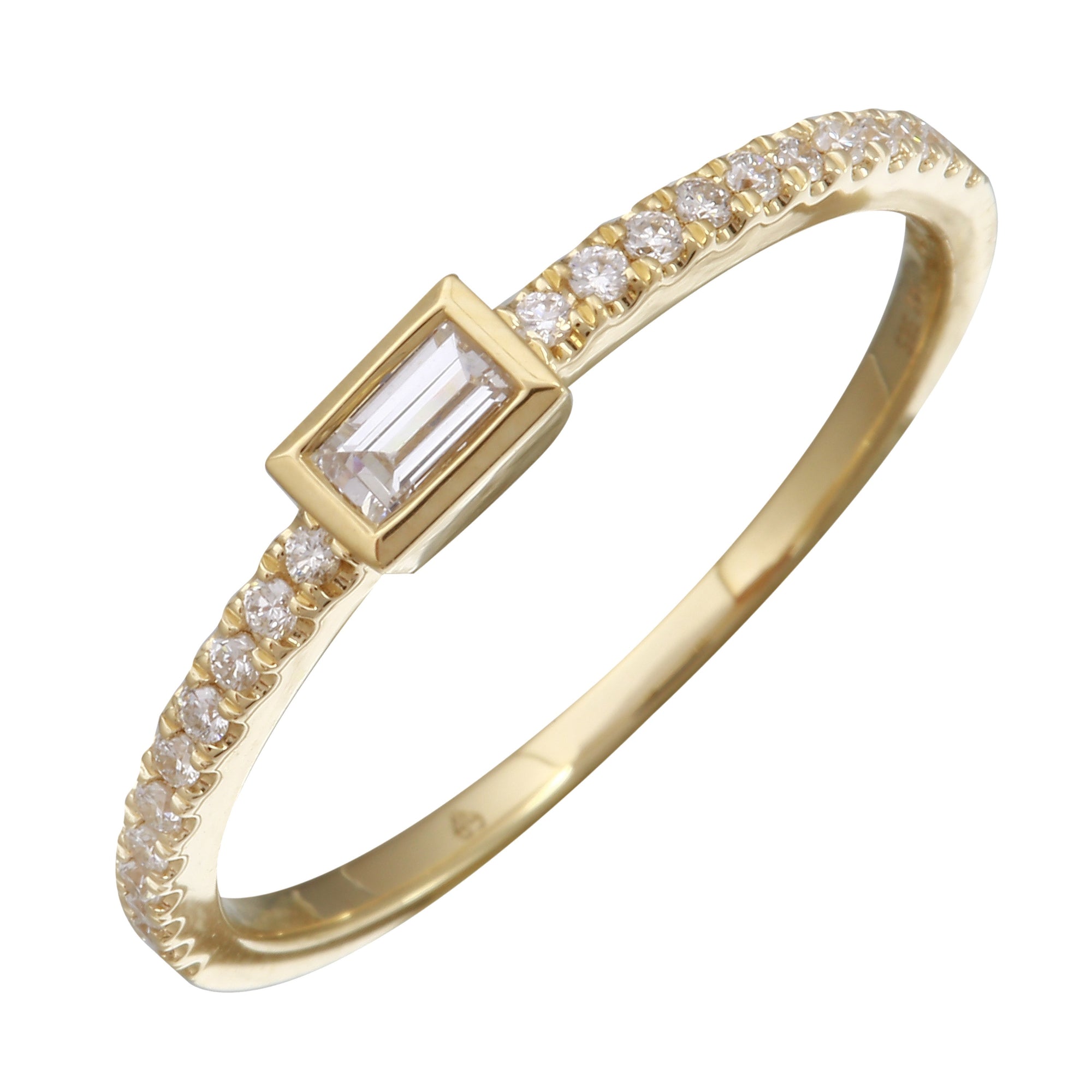 Solitaire Baguette Stack Ring.