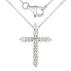 1/2 Carat Lab Grown Diamond Cross Pendant Necklace.