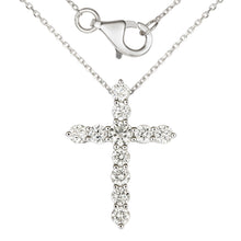 1/2 Carat Lab Grown Diamond Cross Pendant Necklace.