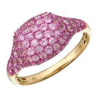 Gemstone Rhodium Signet Ring.