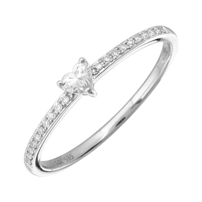 Heart Shape Center Diamond Ring.