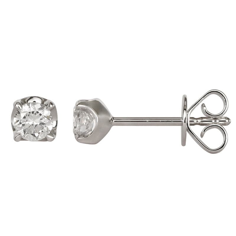1/3 Carat Diamond Solitaire Stud Earrings.