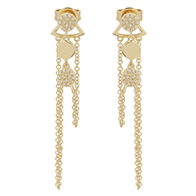 Dangle Chains Drop Earrings.
