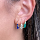 Pink Opal Dangle Stud Hoops.