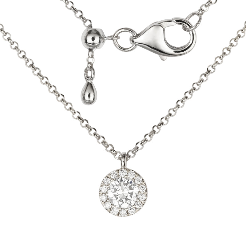1/3 Carat Diamond Halo Necklace.