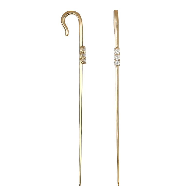 Line Wire Diamond Euro Threader Earring.