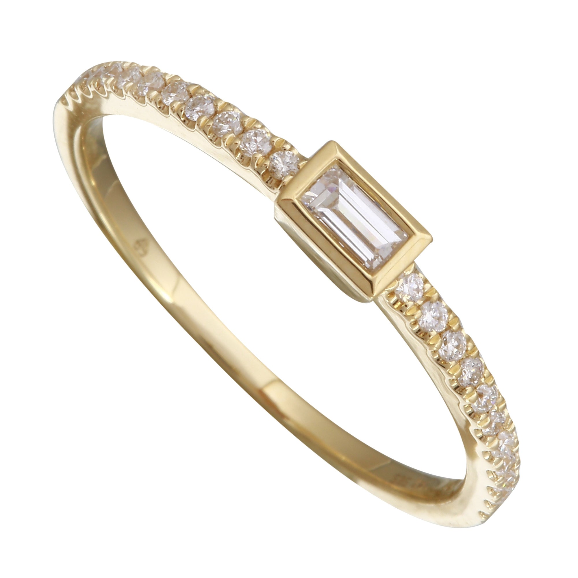 Solitaire Baguette Stack Ring.
