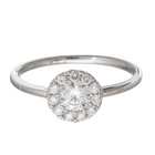 Halo Stack Band Engagement Ring.