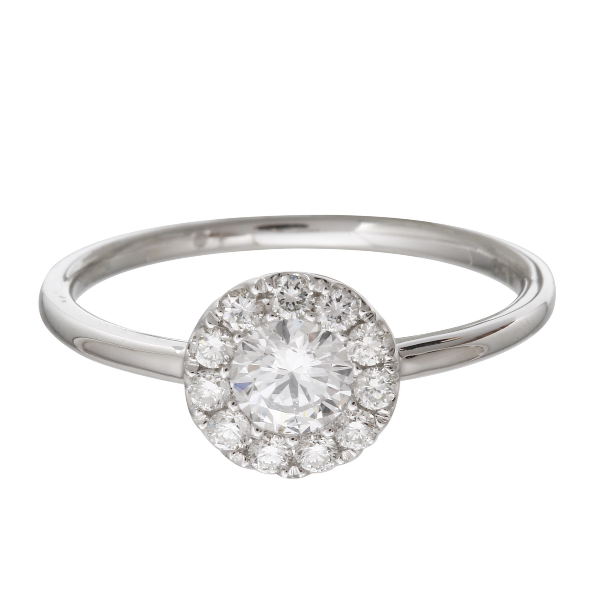 Halo Stack Band Engagement Ring.