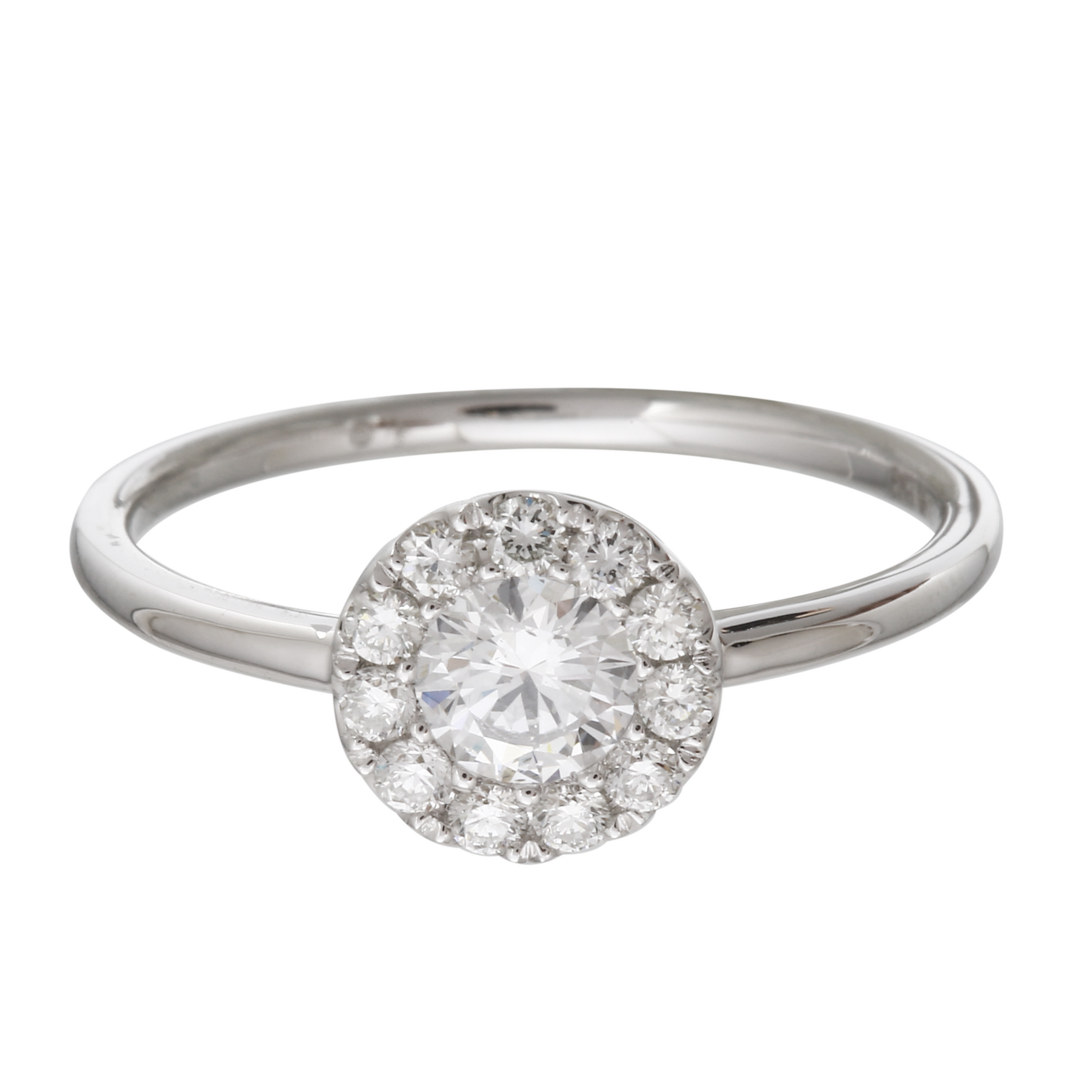 Halo Stack Band Engagement Ring.