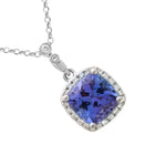 Blue Tanzanite Cushion Halo.