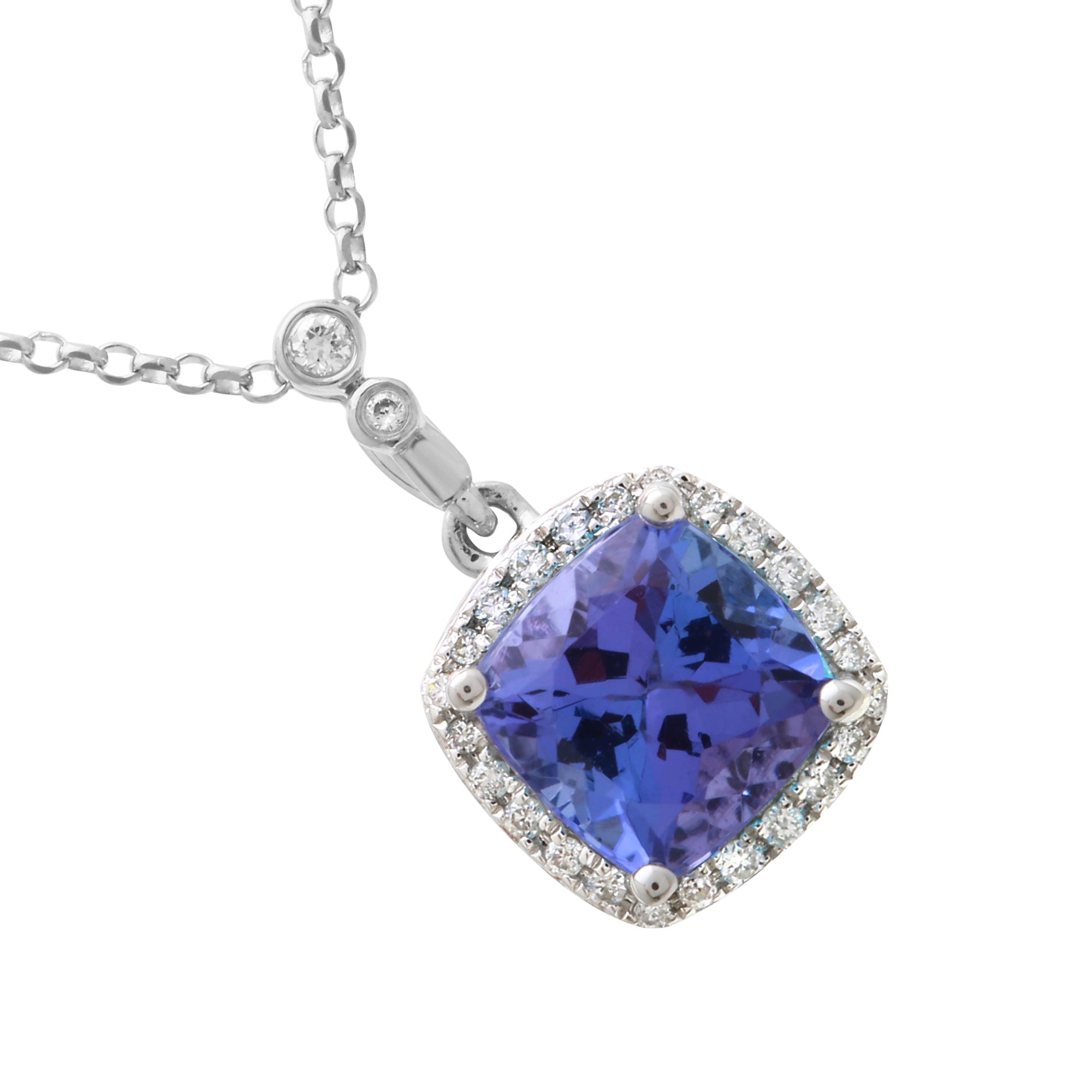 Blue Tanzanite Cushion Halo.