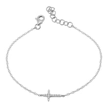 Sideways Diamond Cross Bracelet.