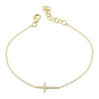 Sideways Diamond Cross Bracelet.