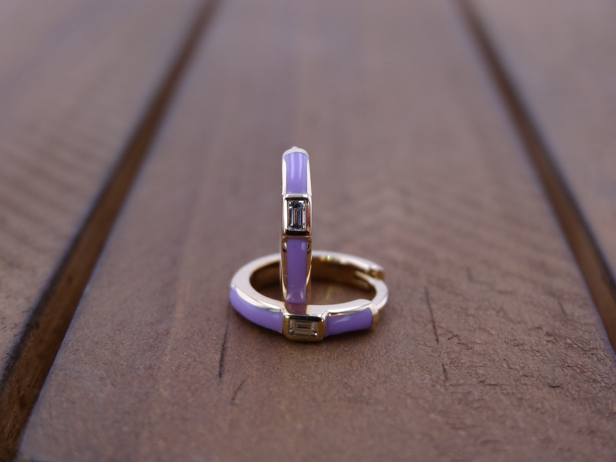 Lavender Baguette Hoops.